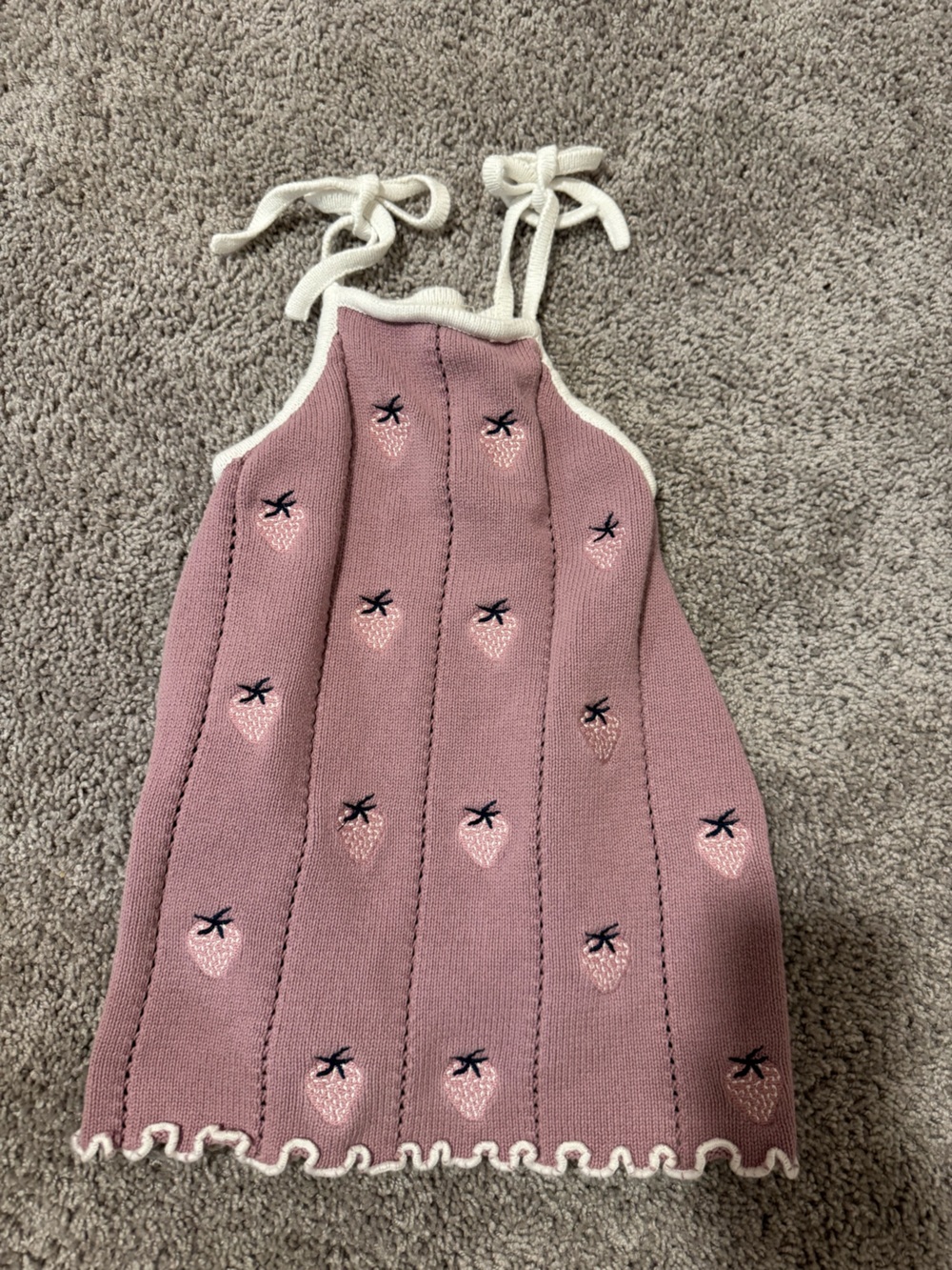 Forever French strawberry knit dress